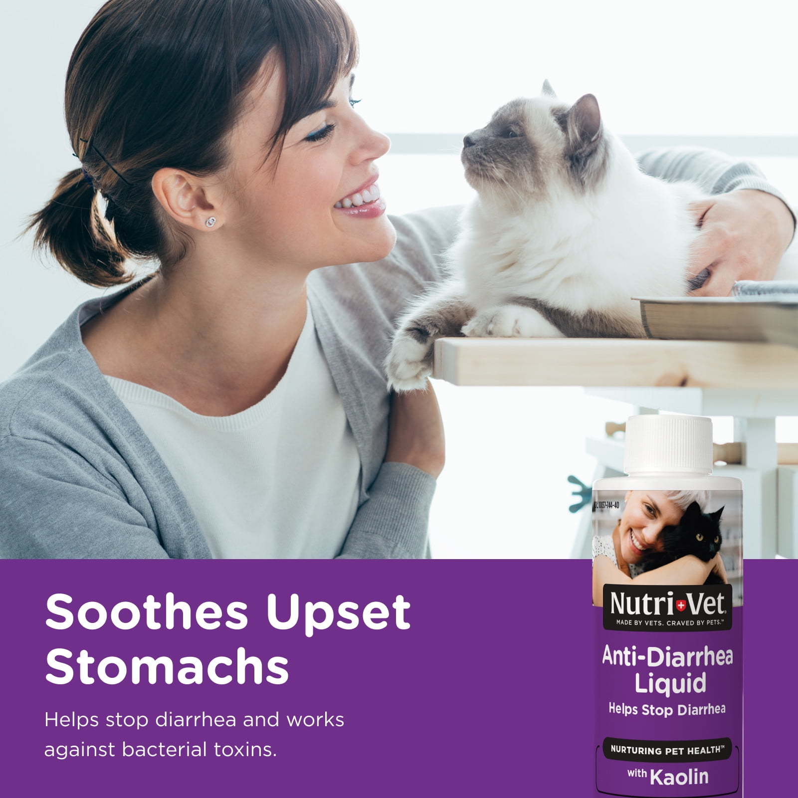 Nutri-Vet Anti-Diarrhea Digestive Remedy Liquid for Cats - Mint Flavor - 4oz.