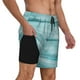 thumbnail image 2 of Fotbe Teal Turquoise Wood Traje de Baño para Hombre – Shorts de Natación de Secado Rápido con Forro y Bolsillos-XX-Large, 2 of 6