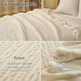 thumbnail image 4 of Ultra Soft Sherpa Fleece Blanket Queen Size 90" x 90", 510GSM Fleece Lightweight Yet Warm Blanket for Winter Bed, No Shedding, No Pilling, Tufted Jacquard for Luxury Home Decor, Cream, 4 of 7