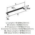 thumbnail image 4 of Amerock Ballard 8-13/16 inch (224mm) Center-to-Center Matte Black Cabinet Pull, 4 of 5
