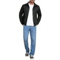 thumbnail image 2 of INSPIRE CHIC Men's Casual Coat Collared Zipper Outdoor Wear Vintage Suede Jacket M Black, 2 of 6