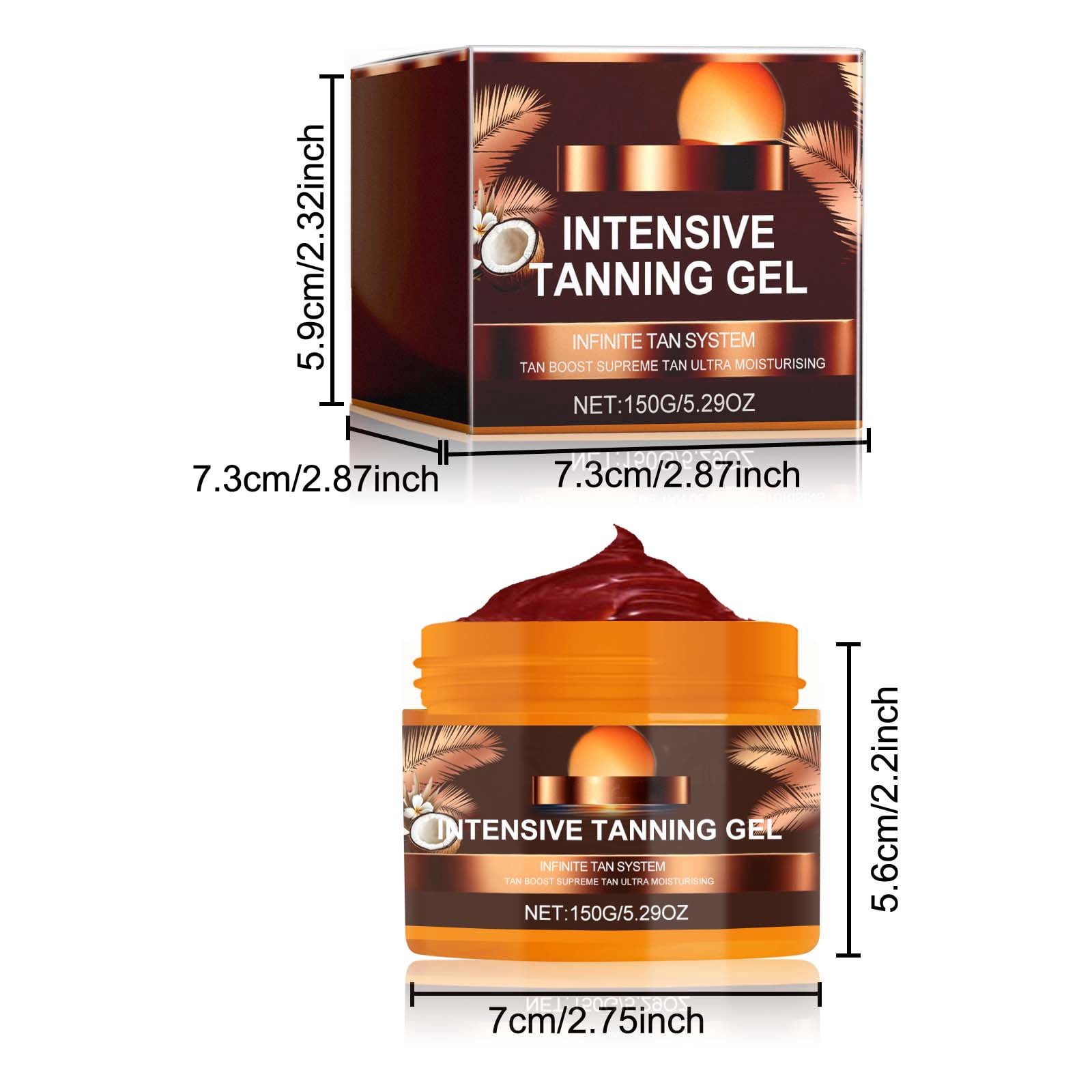 Alvantor Intensive Tanning Gel Sunless Bronzer Natural Dark Tanning Accelerator Moisturizing Body Lotion, 5.29oz