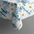 thumbnail image 5 of Lightblue Daisy Flower Green Stems Pattern Square Tablecloth,Waterproof Square Table Cover,Wipeable Spillproof Washable Table Cover for Home Kitchen Party Decor 52"x52"(132x132cm), 5 of 6