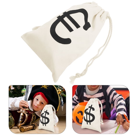 VERDANVERSE 1Set Canvas Treasure Pouch for Storing Golden Coins and Reusable as a Prop