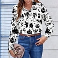 thumbnail image 6 of Womens Halloween Graphic Shirts Pumpkin Witch Print V Neck Tops | 2026 Casual Fall 3/4 Sleeve T Shirts,Funny Halloween Graphic Costume,Fall Festival Events,Halloween Party,Happy Halloween, 6 of 7