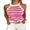 Hot Pink, variant on Tank Tops for Women Gold Button Striped Print Crew Neck Sleeveless Knit Vest Slim Fit Daily Commute Camisole Summer Top Khaki-M