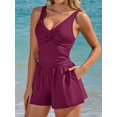 thumbnail image 3 of Asoul Romper Swimsuits for Women Tummy Control One Piece Swimsuits with Shorts Slimming Bathing Suits, 3 of 8