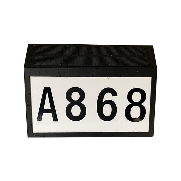 Ounissouiy Luz de placa de puerta Lámpara de placa de puerta con energía solar IP44 Luz de número de casa solar a prueba de agua Iluminación y accesorios Negro Ounissouiy HA026709-02