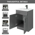 thumbnail image 4 of Sink Base Bathroom Vanity Ready-to-Assemble Bathroom Cabinet 24" Width in Grey Shaker, 4 of 9