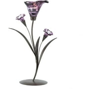 Koehler Home Wedding Crystal Lily and Flowerbuds Tealight Candle Holder Stand Centerpiece Art Decor