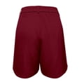 thumbnail image 5 of Stephy Womens Casual Solid Elegant Zipper Waist Suit Shorts Pants Elastic Waist Side Pockets Business Shorts, Red, L, 5 of 6