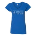 thumbnail image 2 of Eat Sleep Game Video Gamer Gift Fan Pop Culture Womenâ€™s Standard V-Neck Tee, Royal, 2XL, 2 of 3