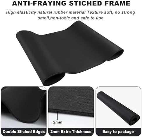 Large Mouse Pad, Desk Mat Office Desk Pad Gaming Mouse Pad with Stitched Edges, 31.5" x 15.7" Mousepad with Non-Slip Waterproof Rubber Base for PC Laptop Desk Home Office Accessories, Black
