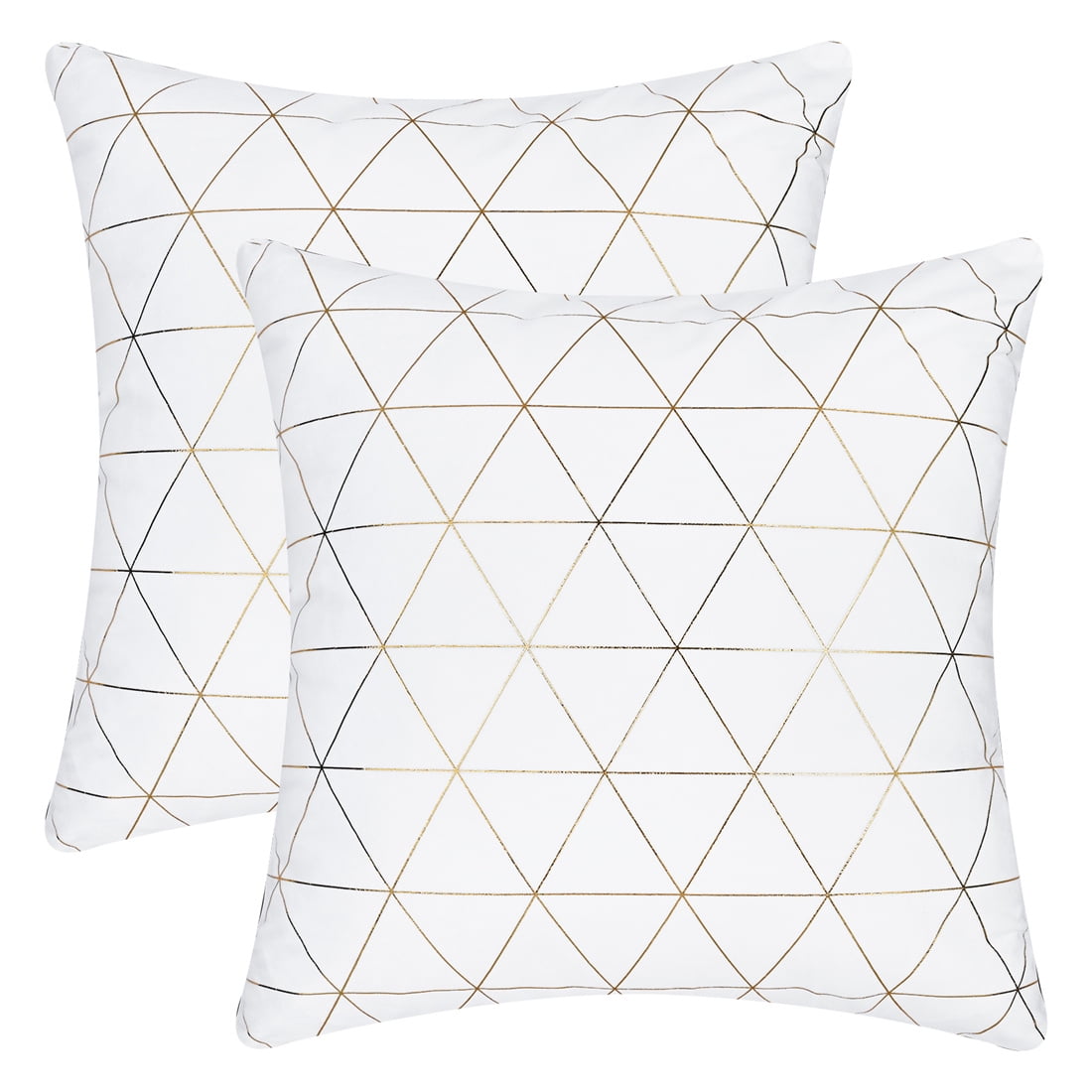 Yastouay Set of 2 Velvet Accent White Decorative Throw Pillow Covers