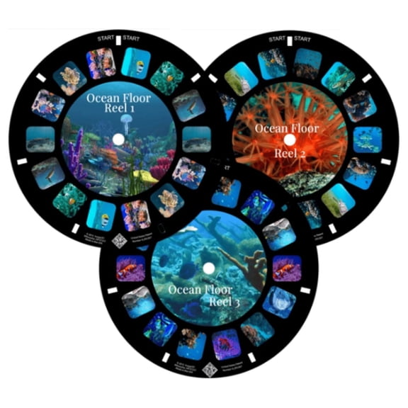 Ocean Floor Reels for Viewfinder, Compatible with Viewmaster Classic Viewers. Set of 3 (Reels only)