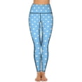 thumbnail image 4 of Sky Blue Polka Dots Yoga Pants Women Retro Print Leggings High Waist Yoga Legging Stretch Graphic Fitness Running Sports Tights, 4 of 6