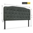 thumbnail image 3 of Costway Queen Upholstered Headboard Adjust Button Tufted Faux Linen Dark Grey, 3 of 10