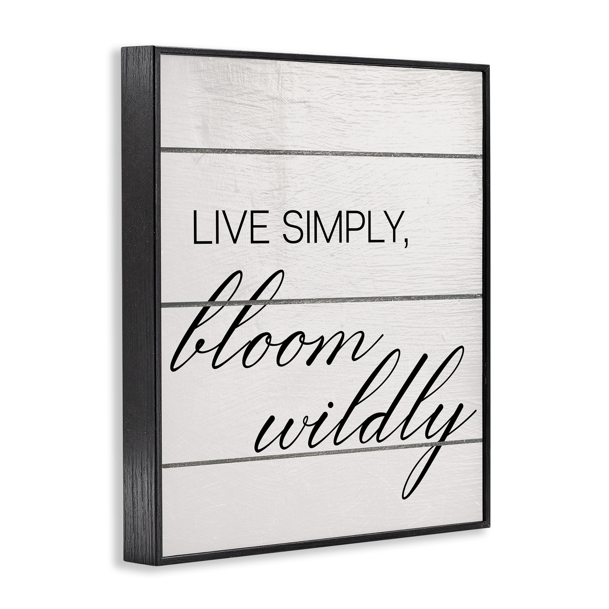 Stupell Industries Bloom Wildly Phrase Typography Painting Black Framed Art Print Wall Art, 24 x 30