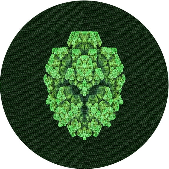 Ahgly Company Machine Washable Indoor Round Transitional Night Black Area Rugs, 4' Round