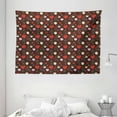 thumbnail image 1 of Chocolate Tapestry, Strawberry Figures with Flowers in Various Tones Cute Yummy Sweets Food Design, Wall Hanging for Bedroom Living Room Dorm Decor, 80W X 60L Inches, Multicolor, by Ambesonne, 1 of 2