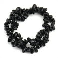 thumbnail image 1 of Xiao Hua Pulsera de cuentas hecha a mano, ideal para hombres y mujeres, con cristales naturales de colores, piedra triturada irregular, doble capa tejida, elástica, color negro., 1 of 5