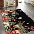 thumbnail image 3 of Black Christmas Area Rug 3x5 Washable Rug Non Slip Xams Tree Winter Poinsettia Pine Cones Large Area Rug Indoor Floor Carpet for Entryway Bedroom Kitchen Living Room Home Office Dining Room Nursery, 3 of 8