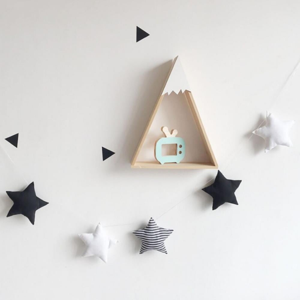 Handmade Turquoise Blue & White Stars Garland Wall Hanging Ideal for Nursery Kids Room Bedroom Baby Shower, Photo Prop