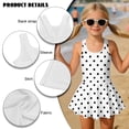 thumbnail image 4 of FOR U DESIGNS Girls' Sleeveless One-Piece Swimsuit Comfortable Tank Bathing Suit Swimwear with Short Toddler Girls Swimsuit, Dot, 4 of 7