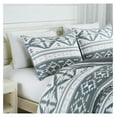 thumbnail image 3 of KriKac Zella 3-Piece Southwestern Geometric Motif Comforter Set - Multicolor Gray White Light Brown Printed Washed Microfiber Bedding, King, 3 of 9