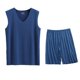 thumbnail image 1 of Conjunto Deportivo de los Hombres, Moda Casual de Color Sólido Cuello en V sin Mangas de Elasticidad Superior para el Desgaste Al Aire Libre, Traje Atlético de Humedad, 1 of 8