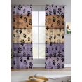 thumbnail image 2 of Purple Brown Sheer Curtains 84 Inch Length 2 Panels Set for Living Room/Bedroom, Rustic Farmhouse Dog Paw Vintage Kitchen Curtains Grommet Semi-Sheer Curtains Drapes Voile Window Treatments 42"x84"x2, 2 of 7