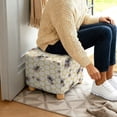 thumbnail image 5 of SCRAWLGOD Daisy Honeycomb Bee Print Beige Stretch Ottoman Cover Square Ottoman Slipcovers Furniture Protector, Storage Stool Furniture Protector with Elastic Bottom for Foot Stool, 5 of 7
