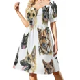 thumbnail image 1 of Vestido de manga corta con collage de pastor alemán, vestidos de mujer, vestidos de estilo coreano, ropa de verano, vestido de manga larga, 1 of 7