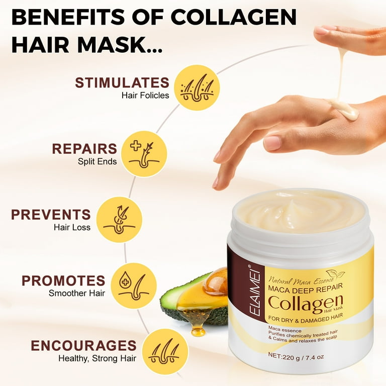 Elaimei Maca Deep Repair Collagen Hair Mask,Deep Repair