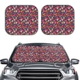 thumbnail image 2 of Bingfone Apricot color Skull flower Windshield Sun Shade 2-Piece Foldable Car Front Window Sunshade for Most Sedans SUV Truck - Large, 2 of 7