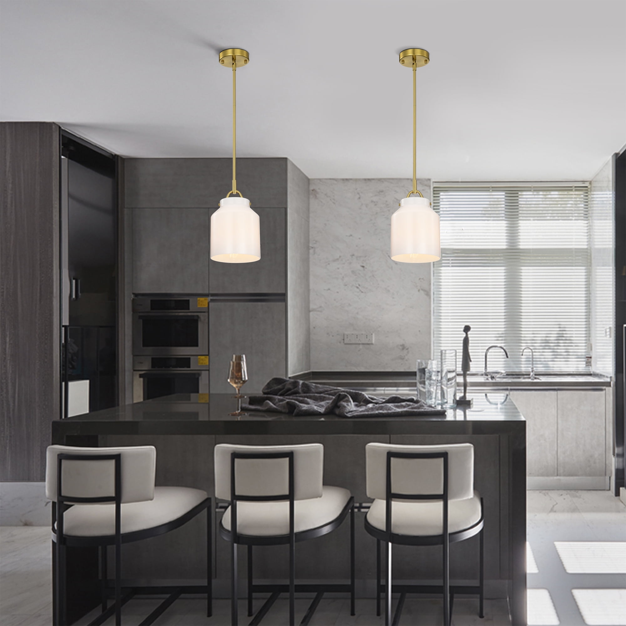 Magno 7.1 in. 1-Light Indoor Brass Finish Pendant Light