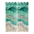 thumbnail image 2 of Outdoor Curtains for Patio Abstract Green Gradient Beach Ocean Wave Waterproof Privacy Outside Curtains with Tiebacks Grommet Top Pergola Curtains for Porch Cabana Gazebo 2 Panels, 54x84 inch, 2 of 7