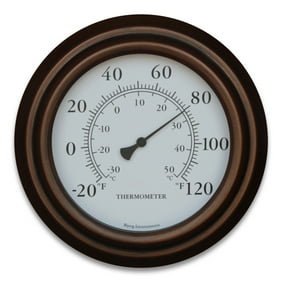 Bronze Wall Thermometer 12 Inch Indoor Outdoor Patio Wall