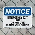thumbnail image 5 of (2 Pack) Emergency Exit Only Do Not Use Alarm Will Sound OSHA Notice Sign 18 Inch X 12 Inch Indoor / Outdoor Rust-Free Aluminum Metal Signs for Workplace, Workshop, and Construction, 5 of 8