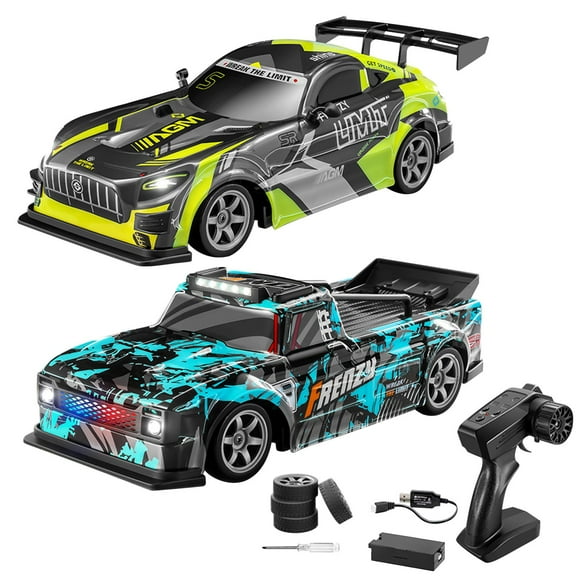 1:16 RC Drift Car, 20KM/H High Speed Remote Control Cars, with LED Lights, Two Batteries, Drift RC Cars for Adults (Blue, 1pcs)