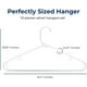 thumbnail image 2 of Ganchos de Plastico Premium SereneLife, Antideslizantes, Ahorradores de Espacio, Duraderos y Resistentes, para Camisas, Suéteres, Sudaderas, Abrigos, Pantalones y Vestidos, Blanco, Pack 10, 2 of 7