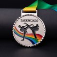 thumbnail image 2 of Medallas Taekwondo Medallas Oro Plata Y Bronce Personalizadas Medallas Pintura Taekwondo (plata), 2 of 8