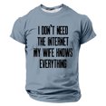 thumbnail image 3 of SOMOWI T-Shirts pour Hommes à Imprimé de Lettres, Manches Courtes, Col Rond, Floral, Tendance Mode, Couche de Base, T-Shirts Graphiques Bleu Clair, TG, 3 of 4
