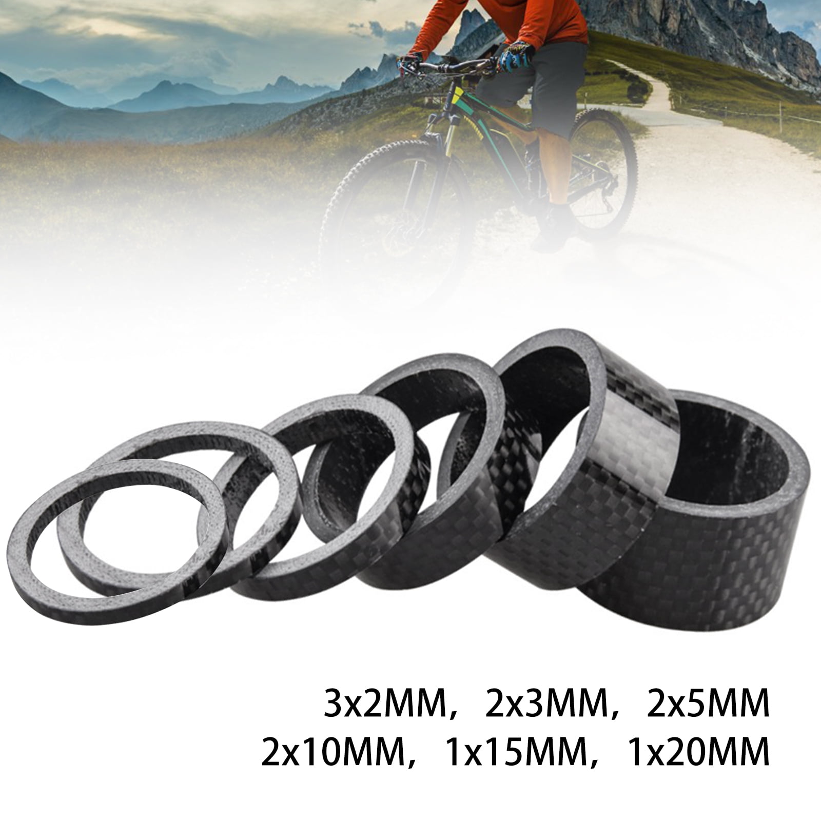 11PCS Bicycle Headset Spacer Carbon Fiber Headset Washer Stem Front Fork Spacers 11PCS Bicycle Headset Spacer Carbon Fiber Headset Washer Stem Front Fork Spacers