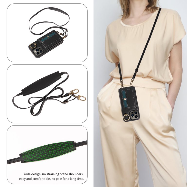 Fun-Casery Crossbody Wallet Case for iPhone 14 Pro with Card