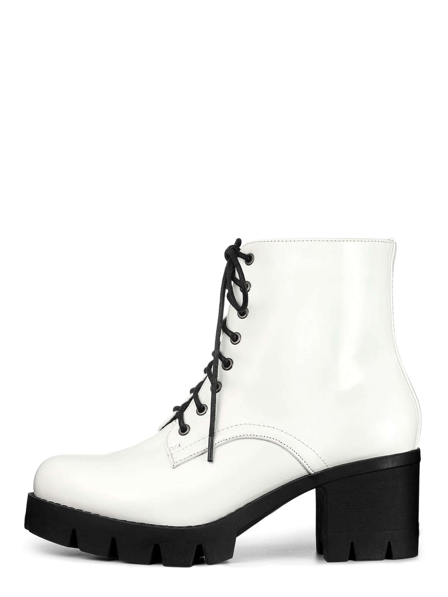 Unique Bargains Women's Platform Chunky Heels Combat Boots