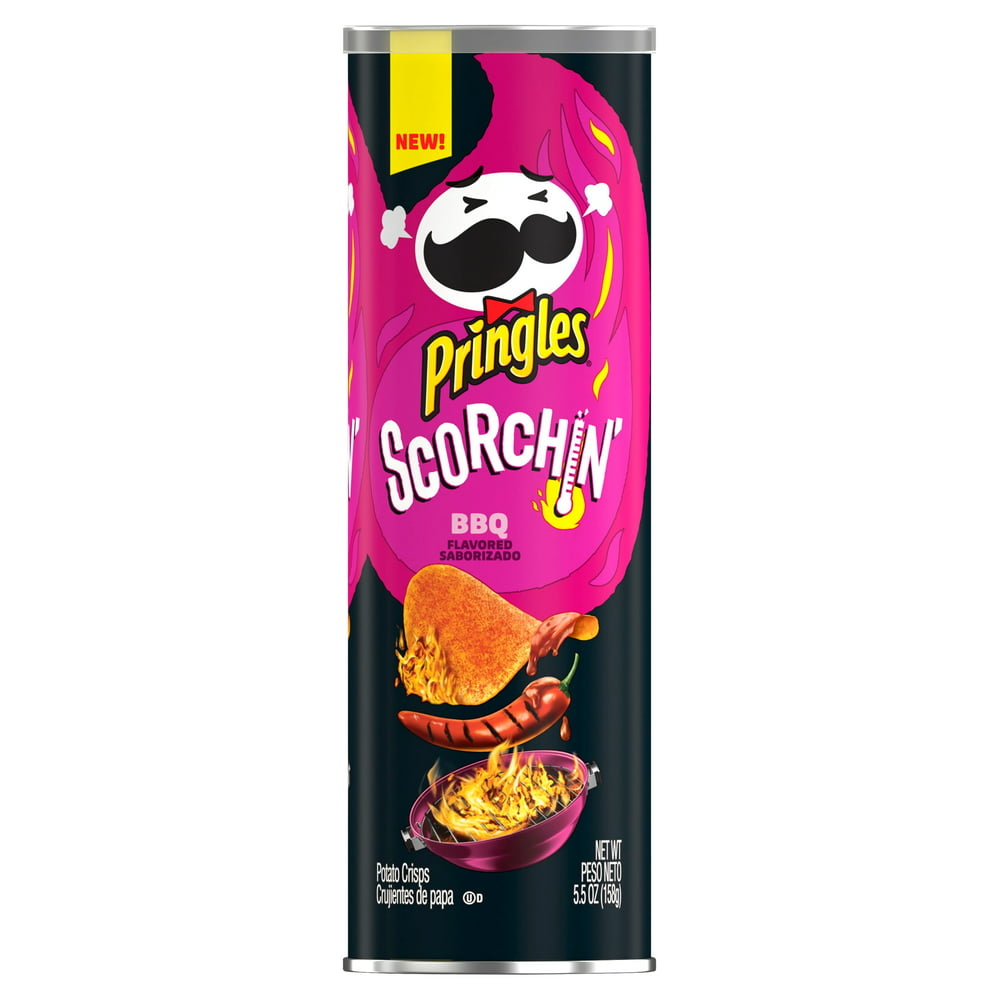 Pringles Scorchin' BBQ Flavored Potato Crisps, 5.5 oz - Walmart.com ...