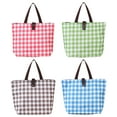 thumbnail image 4 of TFYZYY 1 Pc Plaid Cloth Tote Bag, Grocery Shopping Bag, Beach Bag 17.9" x 12.6" x 4.7", 4 of 7