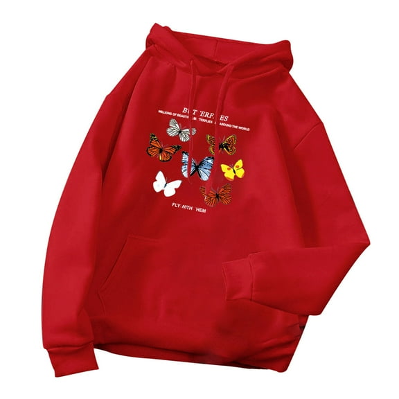 Fesfesfes Women Hooded Casual Long Sleeve Hooded Printed Ladies Sweatshirt Tops Sale Tops on Clearance