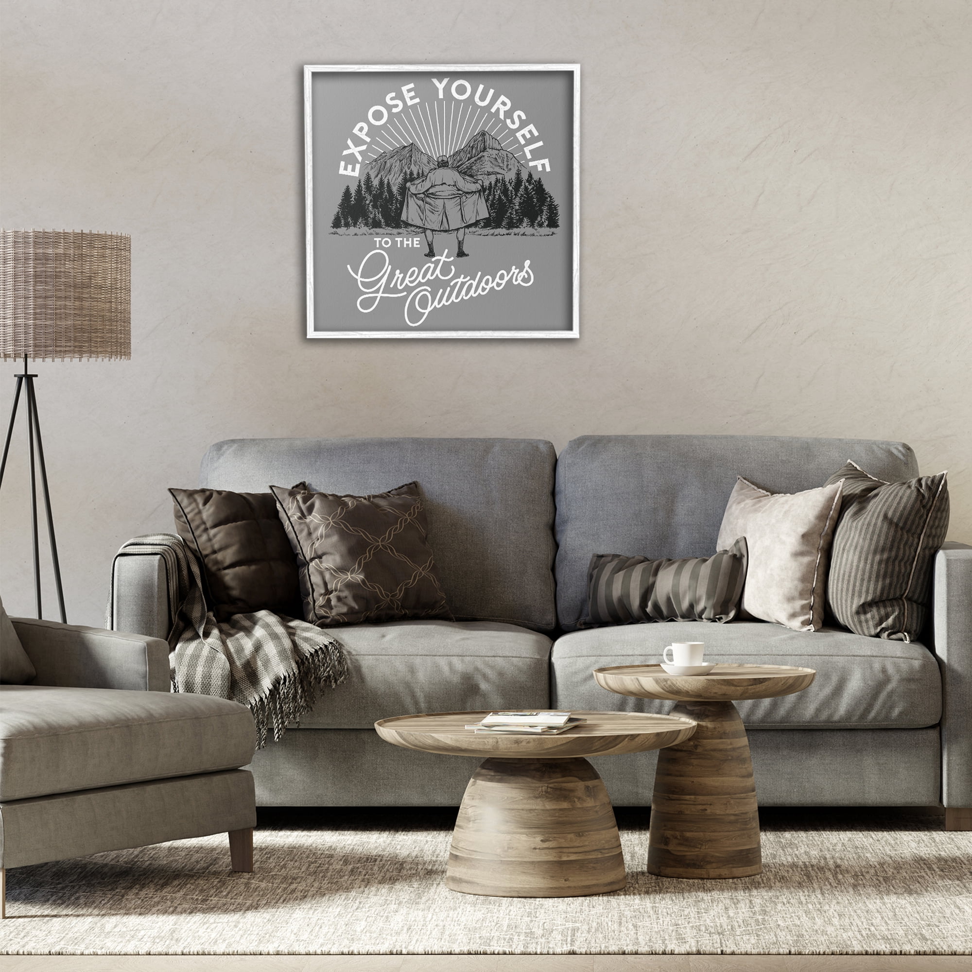 Stupell Industries Expose Yourself Funny Novelty Painting White Framed Art Print Wall Art, 24 x 24